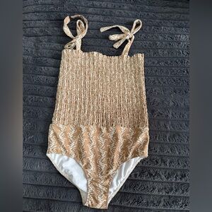 Charming Kids One Piece Swimsuit in Tan